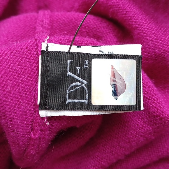 Diane von Furstenberg "Dustie" Magenta Wool Layered Turtleneck- Sz. Sm - Picture 5 of 9